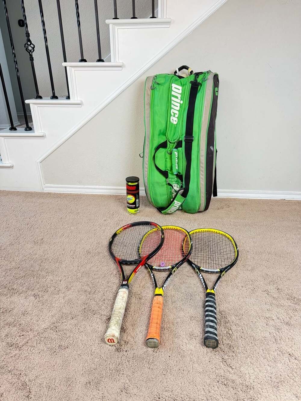 Vintage Prince Tour Team Tennis Bag with 3 Racquets and Accessories